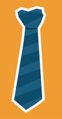 Flat Colour Sticker of A Tie in Cutout Style