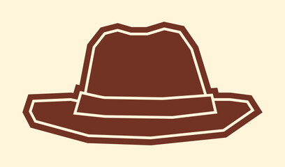 Simple One Colour Sticker of A Hat in Cutout Style