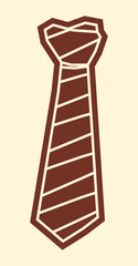 Simple One Colour Sticker of A Tie in Cutout Style
