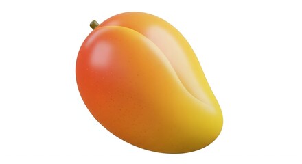 A Vibrant Ripe Mango: A 3D Render of a Juicy Tropical Fruit