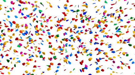 Obraz premium Confetti Shower: A vibrant cascade of confetti, each piece bursting with color and potential, symbolizes joy, celebration, and the excitement of new beginnings. 