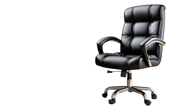 Elegant Leather Office Chair: A sleek, ergonomic executive chair with premium leather upholstery, offering comfort and style for the modern workplace.