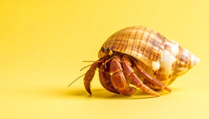macro photo shot a ladybugs isolated in soft yellow background