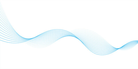 Abstract vector background with blue wavy lines. Blue wave background. Blue lines vector illustration. Curved wave. Abstract wave element for design.