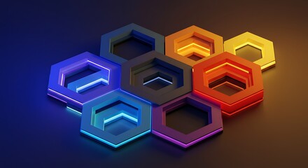 Obraz premium Colorful hexagon geometric pattern