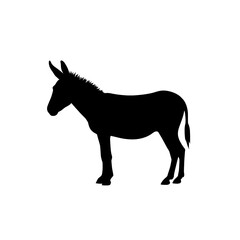 A silhouette of a donkey standing on a white background in full view on transparent background , ai , eps , jpg , png
