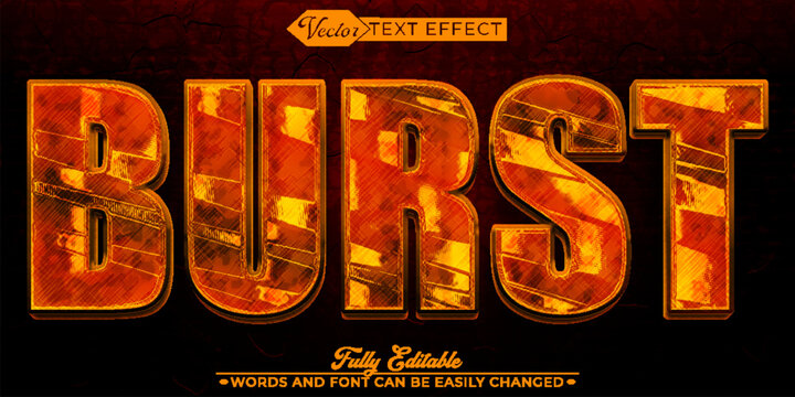  Burst Explosion Energy Flash Dynamic Power Editable Text Effect Template