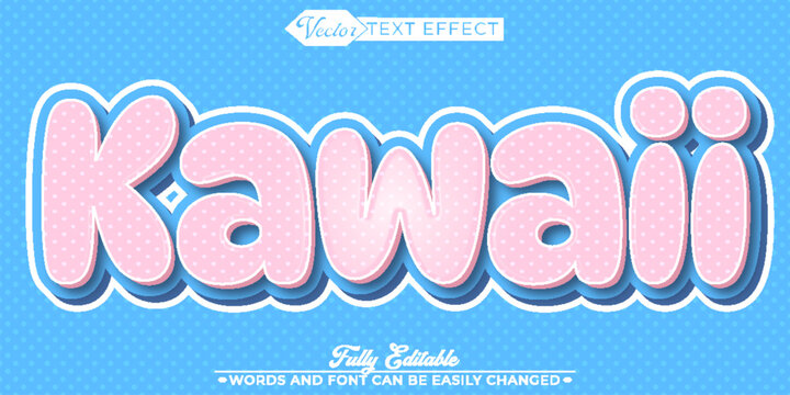  Kawaii Girl Manga Korean Cute Pastel Fully Editable Text Effect Template