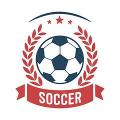 Obraz premium Classic Soccer Logo with Laurel Wreath and Stars for Sports Teams