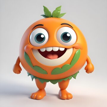 adorable cartoon style of a jolly plump orange figure