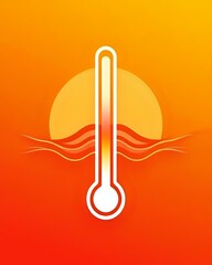 illustration vectorielle d'un thermomètre rouge qui représente un excès de chaleur