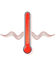 illustration vectorielle d'un thermomètre rouge qui représente un excès de chaleur
