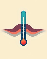 illustration vectorielle d'un thermomètre rouge qui représente un excès de chaleur