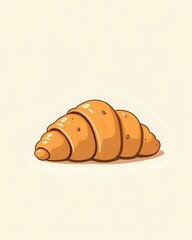 illustration vectorielle d'un croissant de couleur orangée