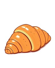 illustration vectorielle d'un croissant de couleur orangée