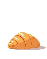 illustration vectorielle d'un croissant de couleur orangée