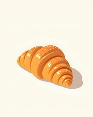 illustration vectorielle d'un croissant de couleur orangée