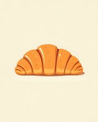 illustration vectorielle d'un croissant de couleur orangée