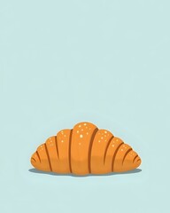illustration vectorielle d'un croissant de couleur orangée