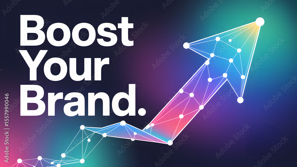 Poster futuristic glowing network arrow with 