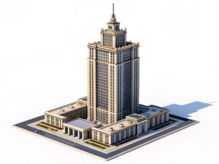 city hall building. Isometric view