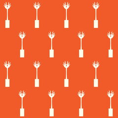 Long Indoor Plant Vector Seamless Pattern