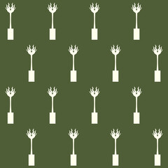Long Indoor Plant Vector Seamless Pattern