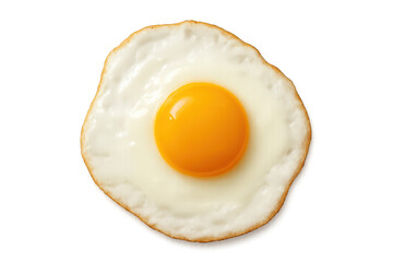 Delicious and perfectly cooked fried egg isolated on transparent background, ideal for breakfast menu design