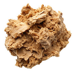 Fototapeta premium Close-up of a textured lump of natural nut butter, showcasing its creamy and chunky consistency with a rich, earthy color.