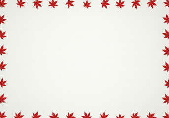Autumnal Maple Leaf Frame Border on White