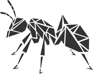 Black vector of ant insect silhouette