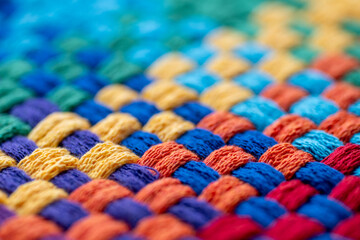 Close Up of Woven Cotton Fabric in Many Different Colors
