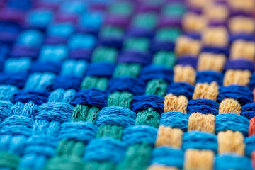 Close Up of Woven Cotton Fabric in Many Different Colors