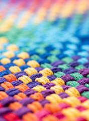 Close Up of Woven Cotton Fabric in Many Different Colors