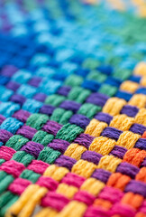 Close Up of Woven Cotton Fabric in Many Different Colors