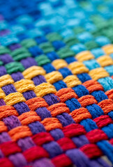 Close Up of Woven Cotton Fabric in Many Different Colors