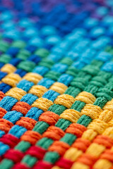 Close Up of Woven Cotton Fabric in Many Different Colors
