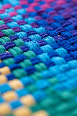 Close Up of Woven Cotton Fabric in Many Different Colors