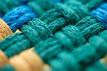 Close Up of Woven Cotton Fabric in Many Different Colors