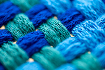 Close Up of Woven Cotton Fabric in Many Different Colors
