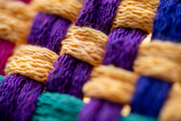 Close Up of Woven Cotton Fabric in Many Different Colors