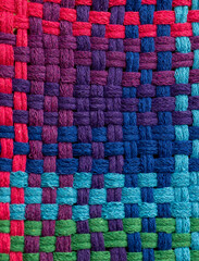 Close Up of Woven Cotton Fabric in Many Different Colors