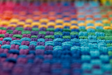 Close Up of Woven Cotton Fabric in Many Different Colors