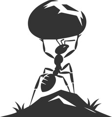 Black vector of ant insect silhouette