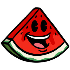 Watermelon Slice Cartoon Mascot Character Design