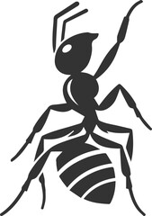 Black vector of ant insect silhouette