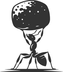 Black vector of ant insect silhouette