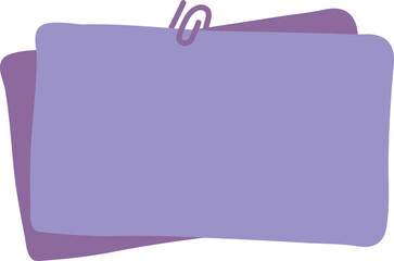 Blank Purple Note Card with Paperclip