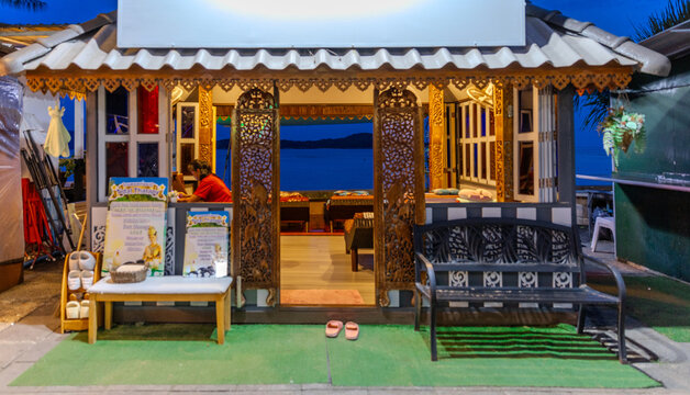 27 June 2025 View of the sunset over Phuket Beach at Promthep Cape overlooking Nai Harn and just off shore a small island Ko Man in the island of Phuket Thailand