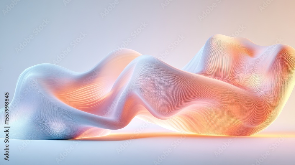 Poster abstract 3d form with gradient lighting